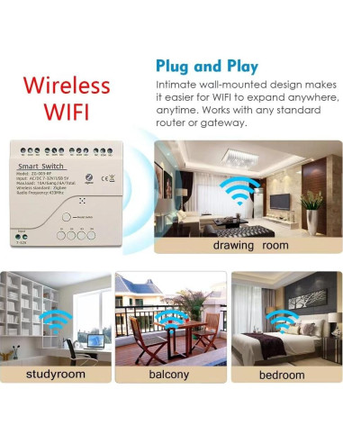 Interruptor Inteligente Zigbee Yitouniu ZG-003-RF 4CH 7-32V
