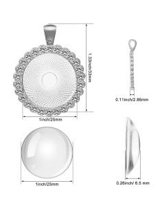 Juego de 40 Piezas de Bandejas de Colgante Hicarer con Cabochones 2