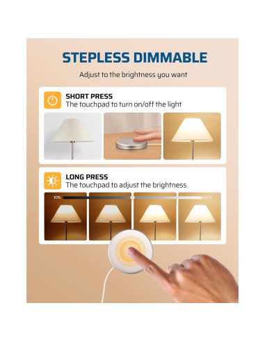 Regulador Táctil Dewenwils 2 Pack Blanco 200W LED Incandescentes