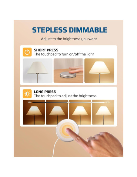 Regulador Táctil Dewenwils 2 Pack Blanco 200W LED Incandescentes