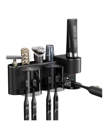 Dispensador Automático de Pasta de Dientes Blancel Negro 4 Espacios