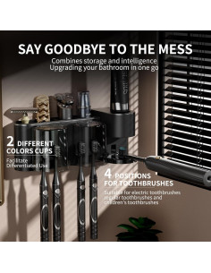 Dispensador Automático de Pasta de Dientes Blancel Negro 4 Espacios 2