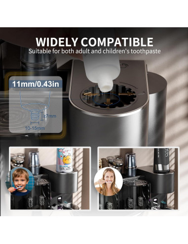 Dispensador Automático de Pasta de Dientes Blancel Negro 4 Espacios