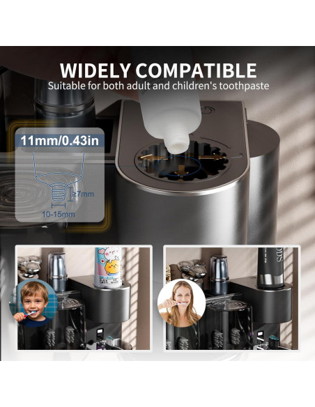 Dispensador Automático de Pasta de Dientes Blancel Negro 4 Espacios