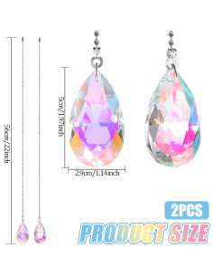 Cadenas de Tirar para Ventilador de Techo Aiyorse 2 Pcs Cristal 2