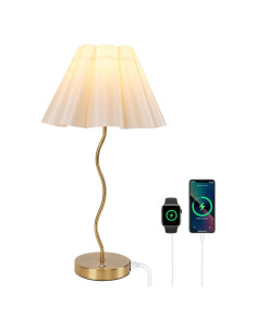 Lámpara de Mesa EIDEARAY con Regulador Táctil y USB 52cm