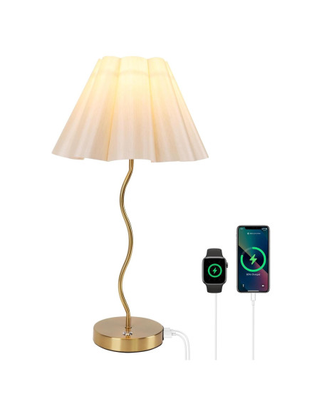 Lámpara de Mesa EIDEARAY con Regulador Táctil y USB 52cm