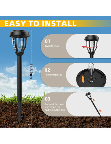 Luces Solares Exteriores DERAYSION 12 Paquete Automáticas