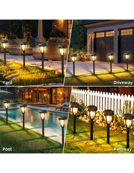 Luces Solares Exteriores DERAYSION 12 Paquete Automáticas