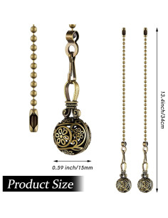 Cadena de Tirar Retro Yaomiao para Ventilador de Techo 33 cm 2