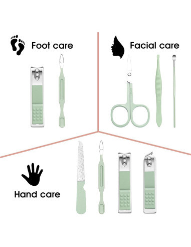 Juego de Manicura Profesional AFLICT 7 Piezas Acero Inoxidable