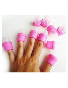 10 Capuchones Removedores de Esmalte de Uñas Rosa MauSong