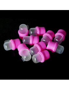 10 Capuchones Removedores de Esmalte de Uñas Rosa MauSong 2