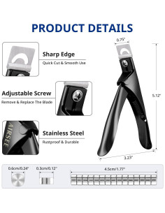 Cortador de Uñas Acrílicas Profesional AIRSEE Negro 15 Pcs 2