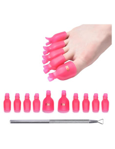 Kit de Clips Removedores de Esmalte UV KAZI 11 Pcs Rosa