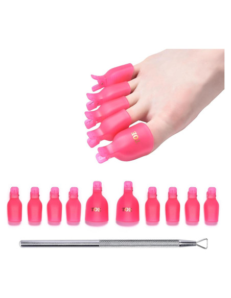 Kit de Clips Removedores de Esmalte UV KAZI 11 Pcs Rosa