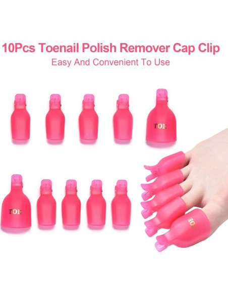 Kit de Clips Removedores de Esmalte UV KAZI 11 Pcs Rosa