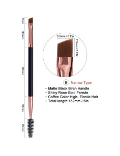 Duo Cepillo de Cejas y Pestañas LJX - 5 Piezas Negro 2