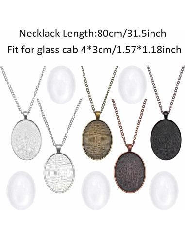 Kit de Joyería DIY Julie Wang 10 Juegos Bezel 40x30mm