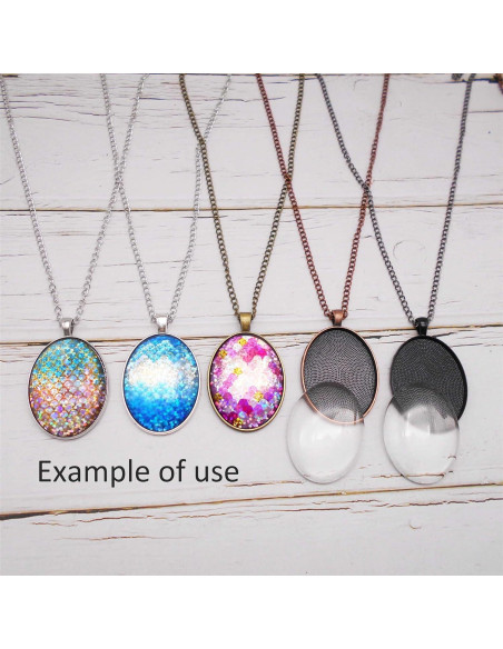 Kit de Joyería DIY Julie Wang 10 Juegos Bezel 40x30mm