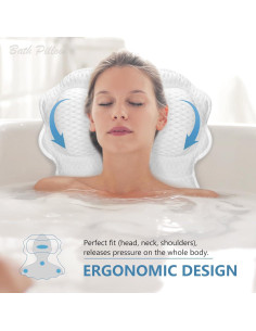Almohada de Baño SetSail Ergonómica con Ventosas 45.7x45.7cm 2