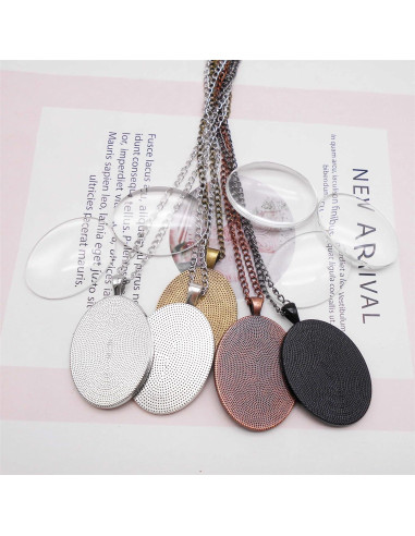 Kit de Joyería DIY Julie Wang 10 Juegos Bezel 40x30mm