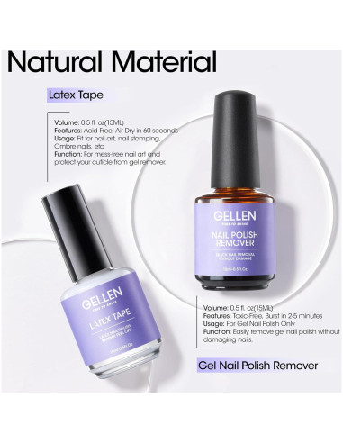 Kit Removedor de Esmalte en Gel Gellen con Cinta de Láttex