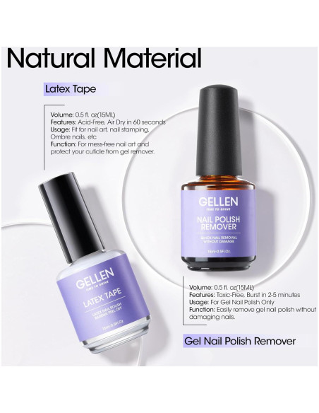 Kit Removedor de Esmalte en Gel Gellen con Cinta de Láttex