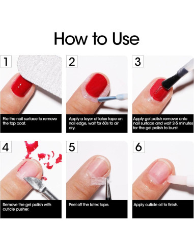 Kit Removedor de Esmalte en Gel Gellen con Cinta de Láttex