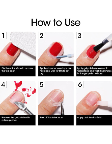 Kit Removedor de Esmalte en Gel Gellen con Cinta de Láttex