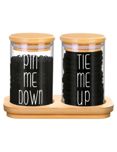 Juego de 2 Frascos de Vidrio Lucomb para Baño - Organizador