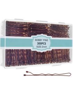 300 Horquillas Marrones EWAGOA con Caja Almacenamiento 5.08 cm 2