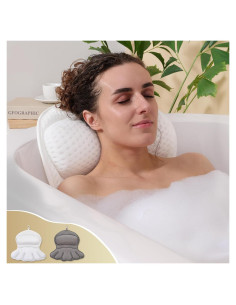 Almohada de Baño Binobella Blanca con Ventosas Antideslizantes