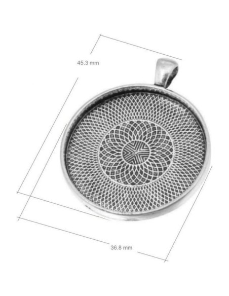 Bandejas Pendientes Redondas AKOAK 20 Piezas 35mm Plata Antigua