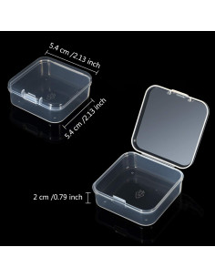 6 Contenedores de Plástico Transparente Jetec 5.4x5.4x2 cm 2