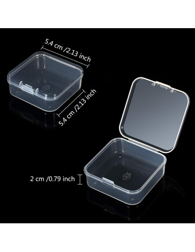 6 Contenedores de Plástico Transparente Jetec 5.4x5.4x2 cm