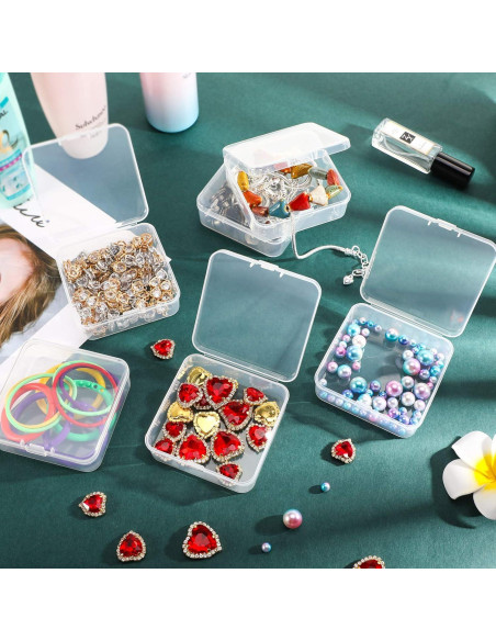 6 Contenedores de Plástico Transparente Jetec 5.4x5.4x2 cm