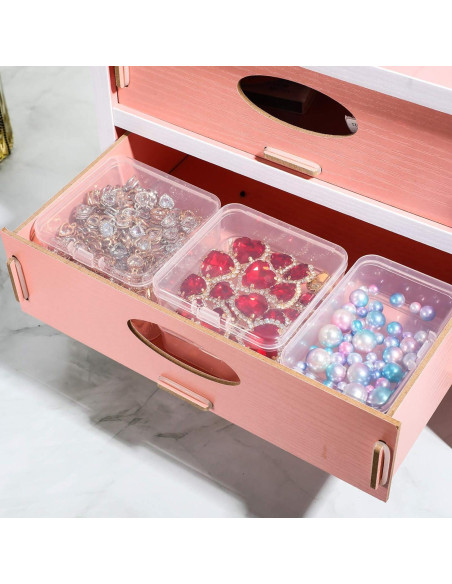 6 Contenedores de Plástico Transparente Jetec 5.4x5.4x2 cm