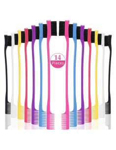 Juego de 14 Cepillos de Bordes Doble Cara Boao para Cabello y Cejas