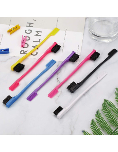 Juego de 14 Cepillos de Bordes Doble Cara Boao para Cabello y Cejas