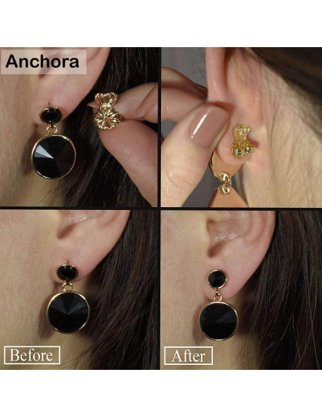 Elevadores de Pendientes Anchora Hipoalergénicos 2 Plateados 1 Dorado