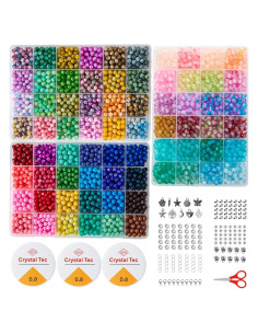 Kit de cuentas de vidrio ASIMASIKE - 3000 piezas 6mm multicolor