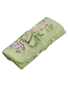 Bolsa de Joyería de Viaje TUMBEELLUWA Bordada con Flores