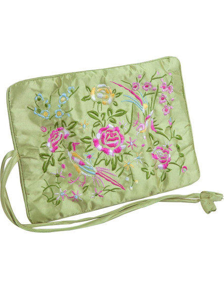 Bolsa de Joyería de Viaje TUMBEELLUWA Bordada con Flores