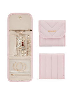 Organizador de Joyería de Viaje BAGSMART Rosa Plegable 6 Compartimentos