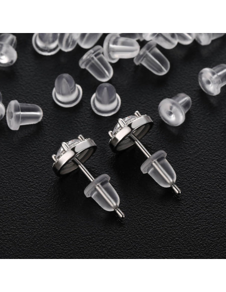 Resortes de Aretes de Goma Kerryjewl 200pcs Transparentes