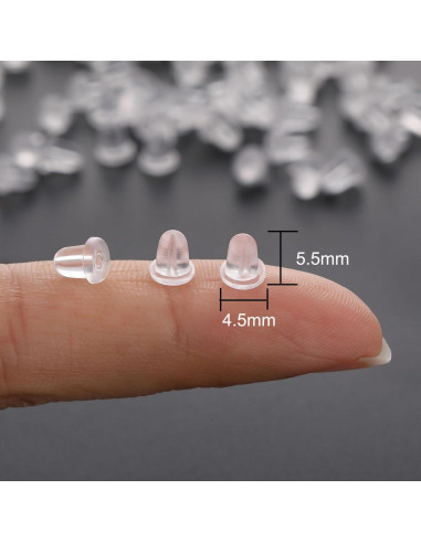 Resortes de Aretes de Goma Kerryjewl 200pcs Transparentes