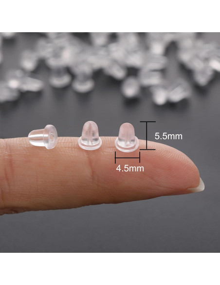 Resortes de Aretes de Goma Kerryjewl 200pcs Transparentes