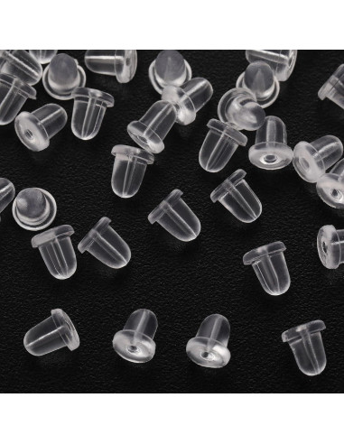 Resortes de Aretes de Goma Kerryjewl 200pcs Transparentes