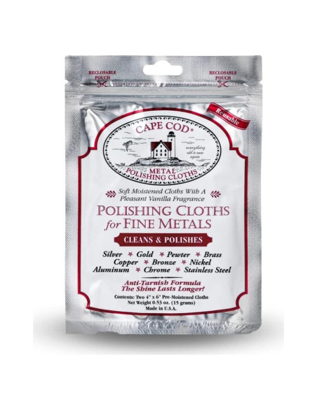 Paños de Pulido Cape Cod para Metales Finos - 2 Paños 10x15 cm